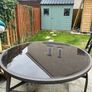 Round glass top garden table Image 2