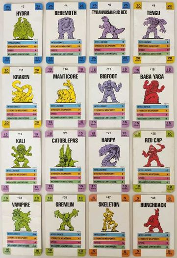 Monster in my Pocket battle cards
