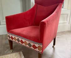 Restored vintage armchair in Colefax & fowler