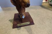 Lovely Dachshund resin head figurine hand painted.