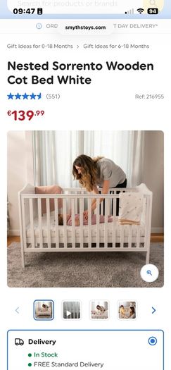 Nested Cot Bed and Matress