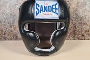 Sandee Closed Face Head Guard Black White Size Medium