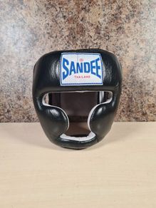 Sandee Closed Face Head Guard Black White Size Medium