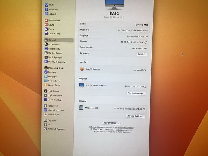 Apple 27 inch all in one computer