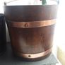 Antique copper bound bucket with internal metal bucket Image 2