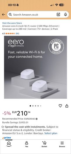 Eero 6 router and extender wifi 6