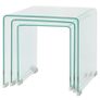 Three Piece Nesting Table Set Tempered Glass Clear Image 3