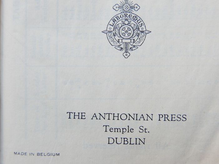 Vintage 1950s edition of "The Ideal Daily Missal" published by The Anthonian Press in Dublin.