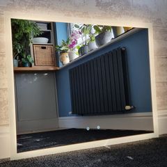 LED Bathroom Mirror 90x70cm Touch Antifog Neutral Bright Light