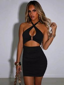 Black dress with a neckline