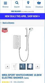 Mira Sport 10.8kW Electric Shower