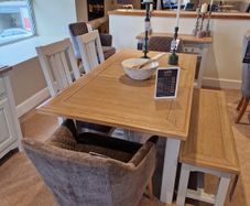 Dining table 125cm-165cm Grey Extendable Dining Table - Georgia