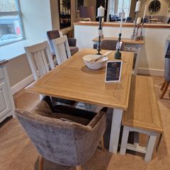 Dining table 125cm-165cm Grey Extendable Dining Table - Georgia