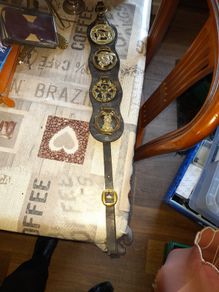 Horse Brass Martingale Decorative Brass Plaques Mounted on a Leather Strap