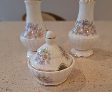 Royal Tara Irish Blossom Salt, Pepper & Mustard pot