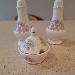 Royal Tara Irish Blossom Salt, Pepper & Mustard pot