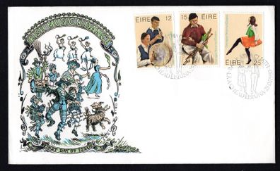 1980 Ireland Irish Music & Dance Commemorative Stamps Hibernian Addressed First Day Cover (FDC)