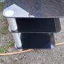 Black glass TV stand with silver legs Image 3