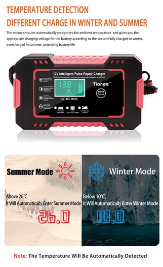 Car Battery Charger Digital LCD Display Full Automatic 12v Car Battery Charger Power Puls Repair Chargers Wet Dry Lead Acid