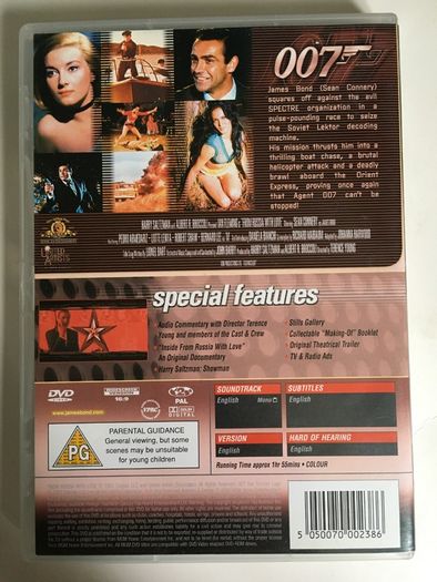 007 James Bond 02 - From Russia with Love [1963] Sean Connery, Pedro Armendariz, Lotte Lenya, Robert Shaw, Bernard Lee & Daniela Bianchi [Movie DVD]