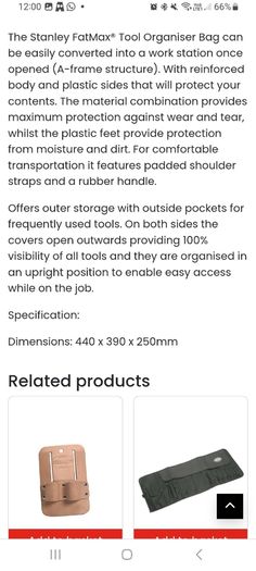 stanley tool bag