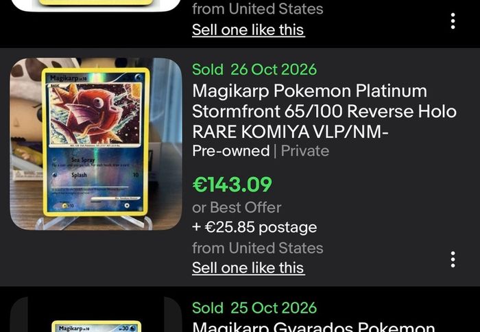 pokemon card Magikarp reverse holo 2008