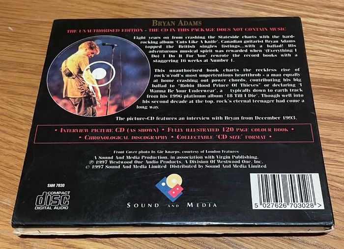 Rare Bryan Adams interview disc, Fully illustration Book.