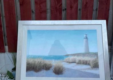 Large Grass Framed Lighthouse picture Ready to Hang