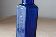 Rare Not To Be Taken 1/2oz blue glass bottle