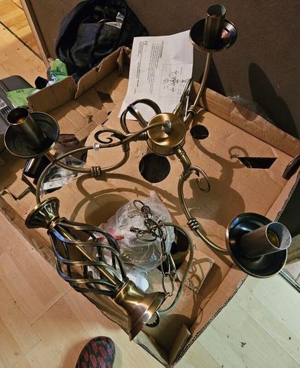 2 Sets of Brass Effect Ceiling Lights New