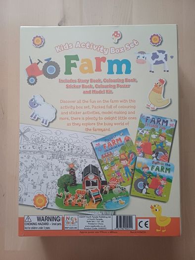 Farm Activity Box Set, Farmyard Model Kit, Colouring Book, Stickers
