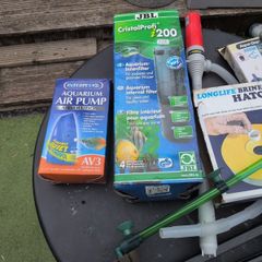 Aquarium filter, air pump and power funnel