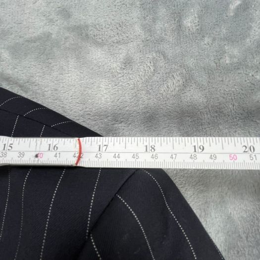 Samuel Windsor Mens Pinstripe Wool Suit 40R W36 Navy Stripe Classic Fit