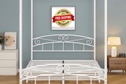 Canopy Bed Frame King Size with Ornate European Style Headboard &amp; Footboard