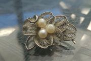 Beautiful old Silver Broach with Pearls