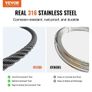 Stainless Steel Cable with Cutter and Gloves, 1600 lbs Breaking Strength, 7x7 Strands Core Marine Aircraft Grade for Handrail Stair Decking Fence Outdoors, Black Image 2