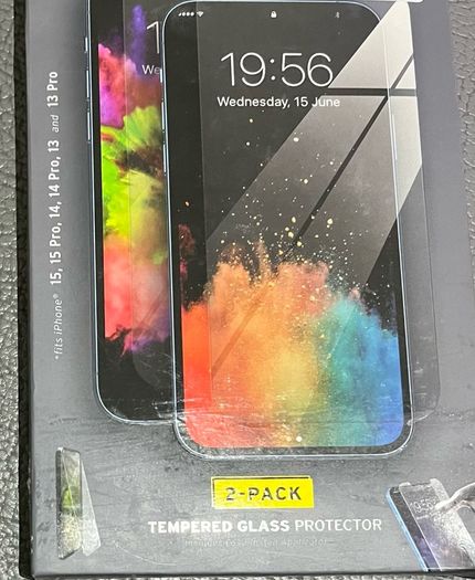 Tempered Glass Screen Protector iPhone apple 13 14 15 pro 2 pack