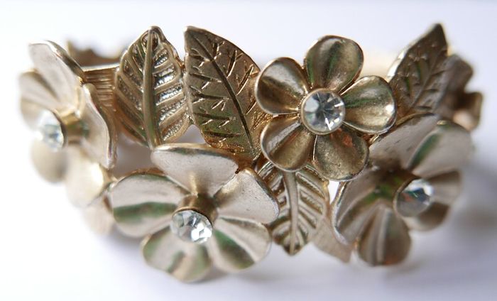 Unique Vintage Floral Cuff Bracelet