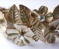Unique Vintage Floral Cuff Bracelet