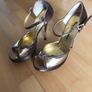 Terry de Havilland Gold and Brown Platform Heels Image 2