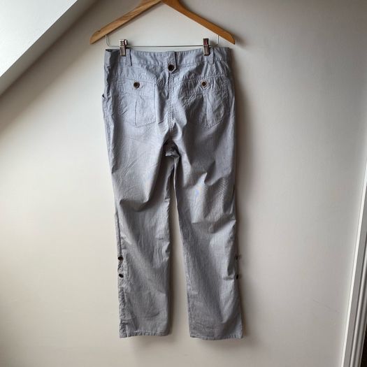 Ted Baker  Pants Striped Cotton Trousers Adjustable Length with Button Details
