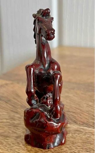 Small Red Resin Chinese Lucky Horse