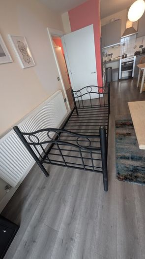 Single Metal Bed with mattress and cover