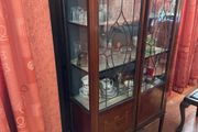 Antique Inlaid Mahogany Display Cabinet / Curio Cabinet