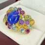Silver Harry Ivens Vibrant Opal & Multi-Gemstone Statement Ring Image 6