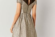 Coast Jiana Metallic Bardot Gold Dress