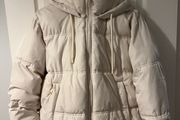 Zara White Puffer Jacket with Hood
