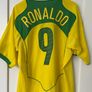2002 Brazil Home Jersey - Ronaldo R9 Print AUTHENTIC JERSEY. Image 2
