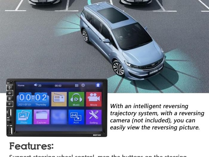 7" MP5 car single din stereo radio touchscreen