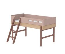 Flexa Popsicle Convertible Bed  Mid-Height or Standard Height (Pink/Oak)